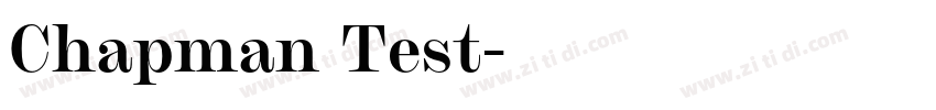 Chapman Test字体转换 Chapman Test字体转换